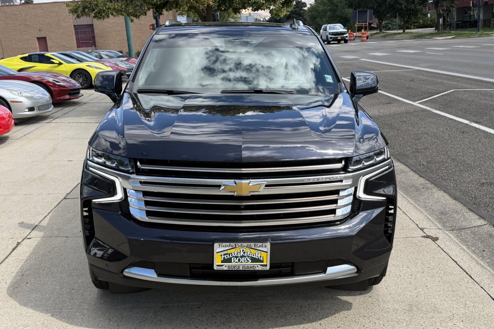 2023 Dark Ash Metallic /Jet Black Chevrolet Tahoe High Country (1GNSKTKL4PR) with an V8 6.2 Liter engine, Automatic 10 Speed transmission, located at 2304 W. Main St., Boise, ID, 83702, (208) 342-7777, 43.622105, -116.218658 - New Tires! Rear DVD Screens! Highly Optioned! Ready To Go!- Photo#4