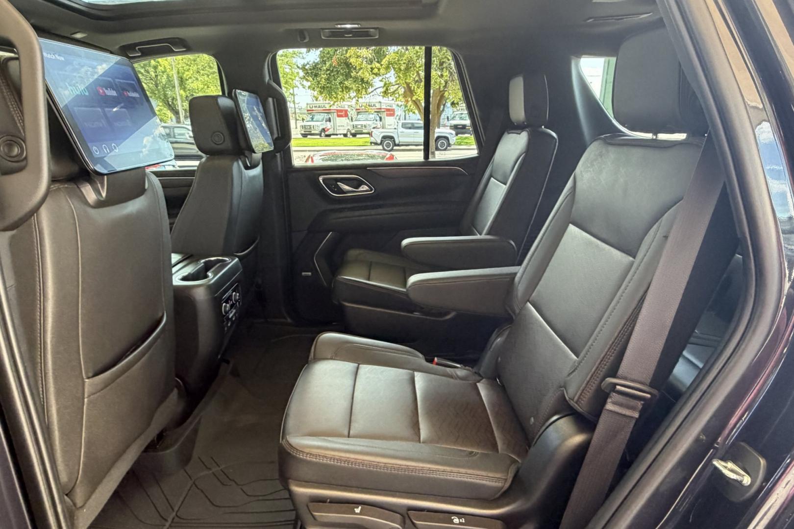 2023 Dark Ash Metallic /Jet Black Chevrolet Tahoe High Country (1GNSKTKL4PR) with an V8 6.2 Liter engine, Automatic 10 Speed transmission, located at 2304 W. Main St., Boise, ID, 83702, (208) 342-7777, 43.622105, -116.218658 - New Tires! Rear DVD Screens! Highly Optioned! Ready To Go!- Photo#20