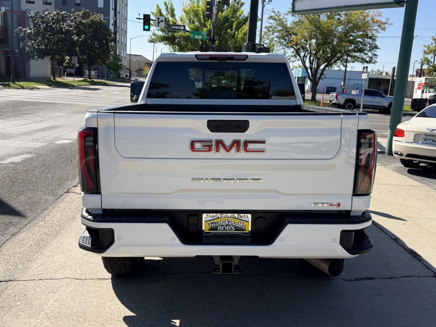 2025 Summit White /Black GMC Sierra 3500HD AT4 (1GT4UVEY2SF) with an V8 6.6 Liter Duramax Turbo Diesel engine, Allison Automatic 10 Speed transmission, located at 2304 W. Main St., Boise, ID, 83702, (208) 342-7777, 43.622105, -116.218658 - Ready To Haul! Nicely Optioned!- Photo#3