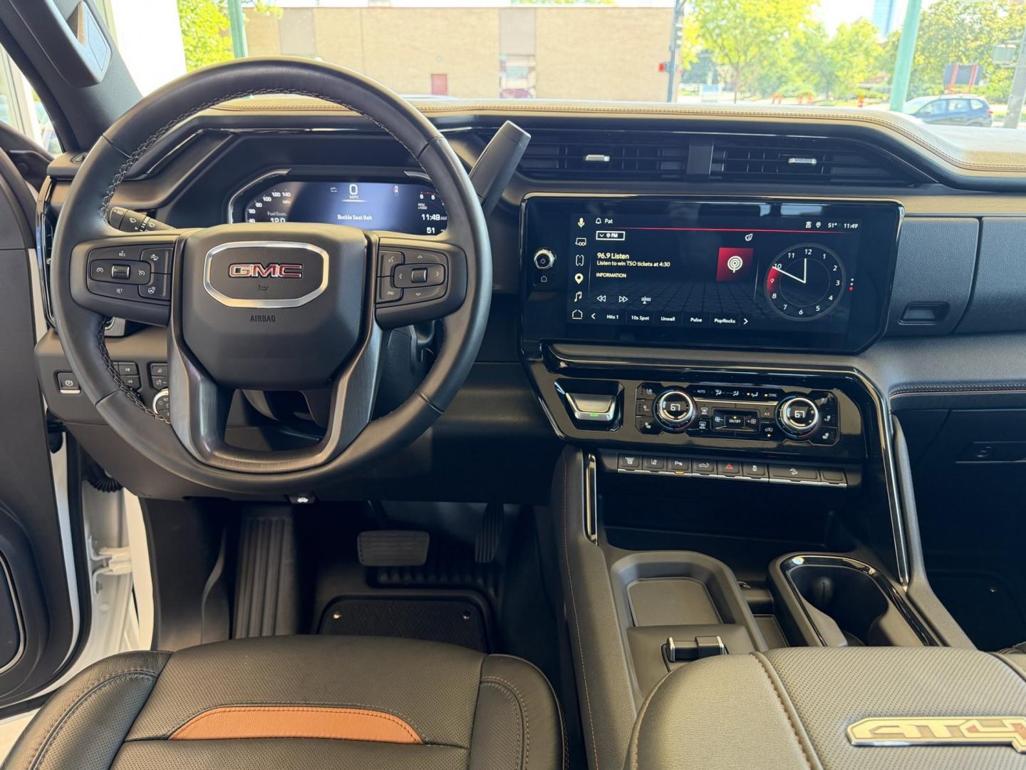 2025 Summit White /Black GMC Sierra 3500HD AT4 (1GT4UVEY2SF) with an V8 6.6 Liter Duramax Turbo Diesel engine, Allison Automatic 10 Speed transmission, located at 2304 W. Main St., Boise, ID, 83702, (208) 342-7777, 43.622105, -116.218658 - Ready To Haul! Nicely Optioned!- Photo#30