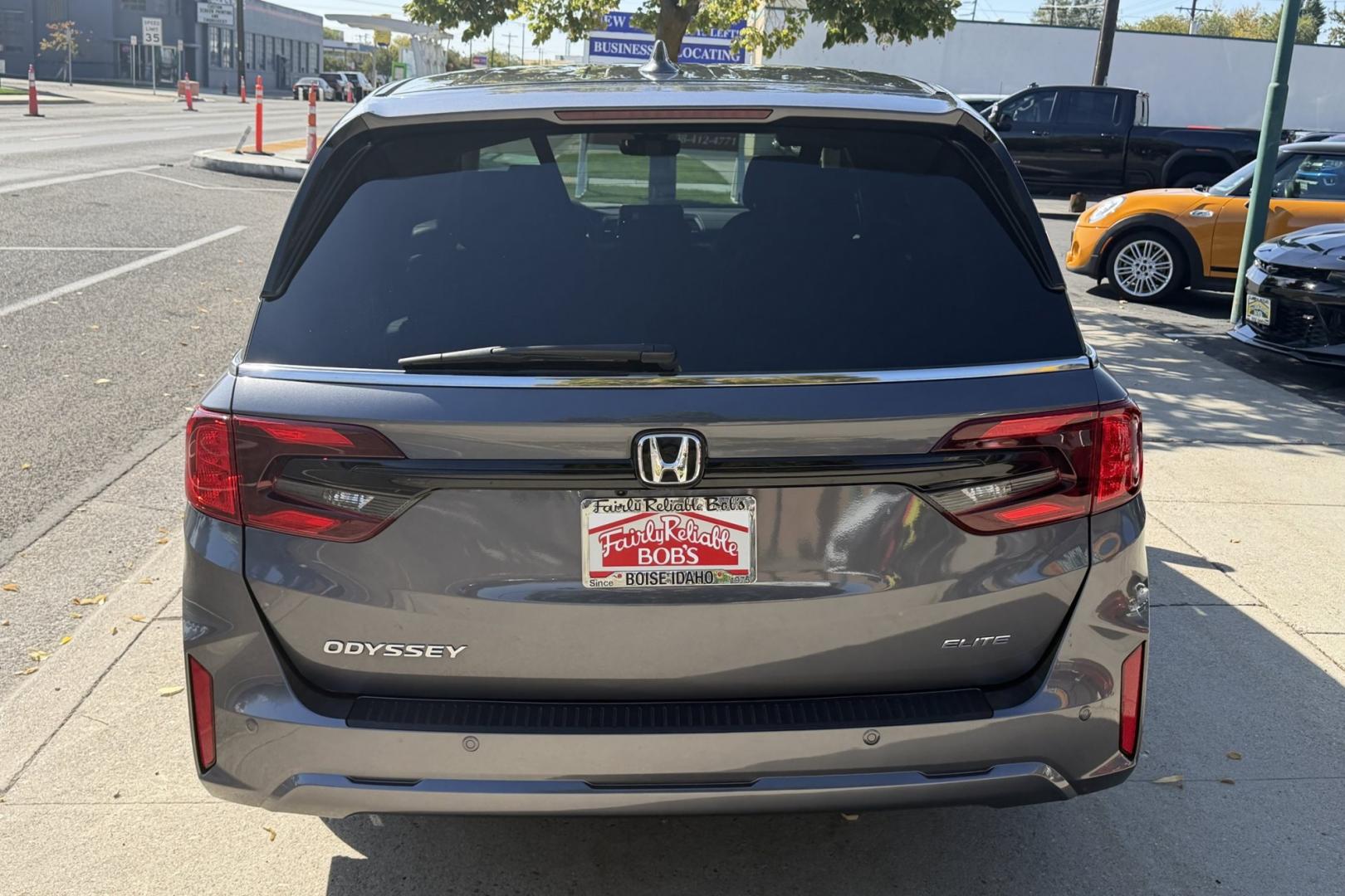 2025 Modern Steel Metallic /Gray Honda Odyssey Elite (5FNRL6H97SB) with an 3.5L V6 SOHC 24V engine, Automatic 10 Speed transmission, located at 2304 W. Main St., Boise, ID, 83702, (208) 342-7777, 43.622105, -116.218658 - Low Mileage! Highly Optioned Elite Trim! Factory Entertainment System!- Photo#1