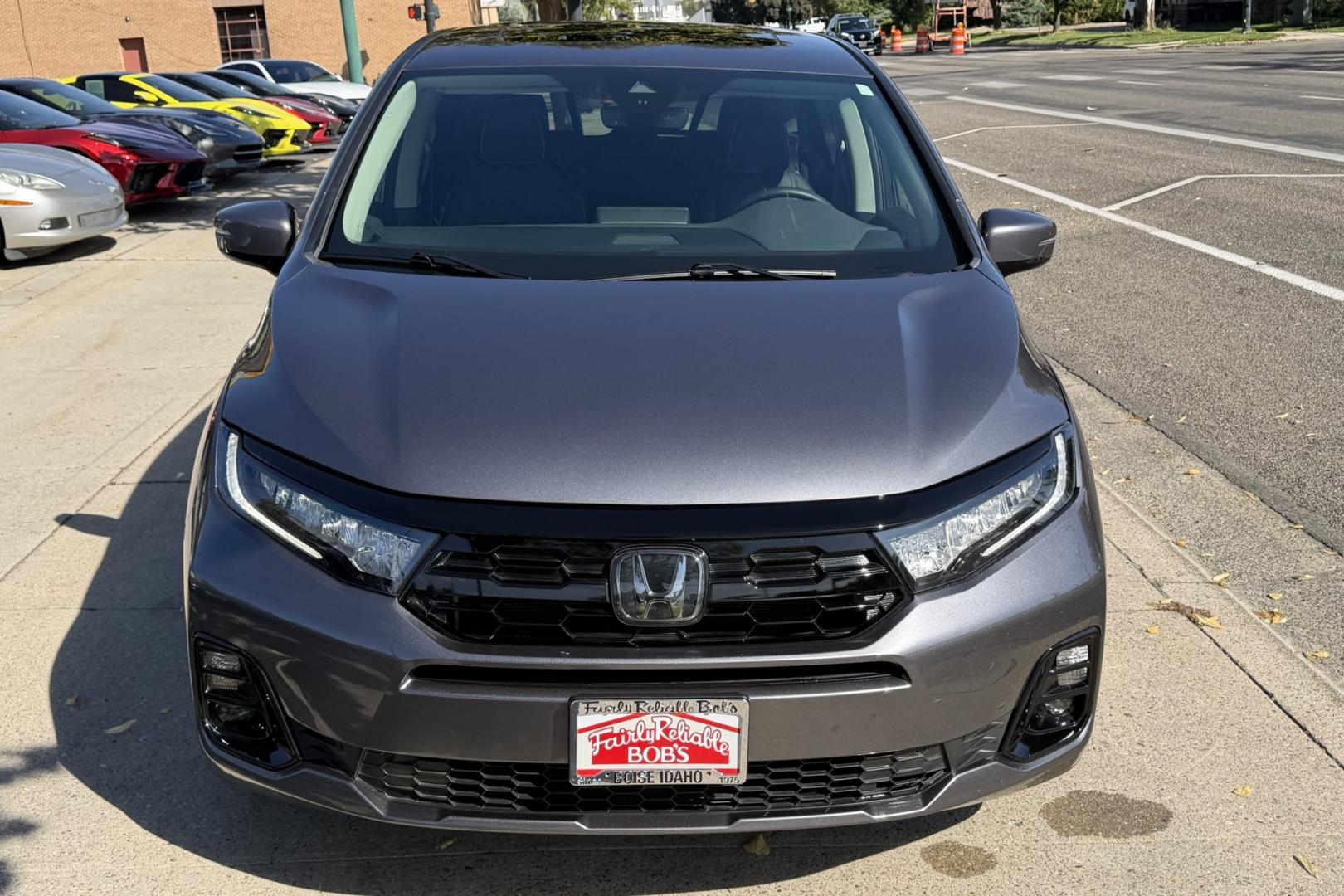 2025 Modern Steel Metallic /Gray Honda Odyssey Elite (5FNRL6H97SB) with an 3.5L V6 SOHC 24V engine, Automatic 10 Speed transmission, located at 2304 W. Main St., Boise, ID, 83702, (208) 342-7777, 43.622105, -116.218658 - Low Mileage! Highly Optioned Elite Trim! Factory Entertainment System!- Photo#3