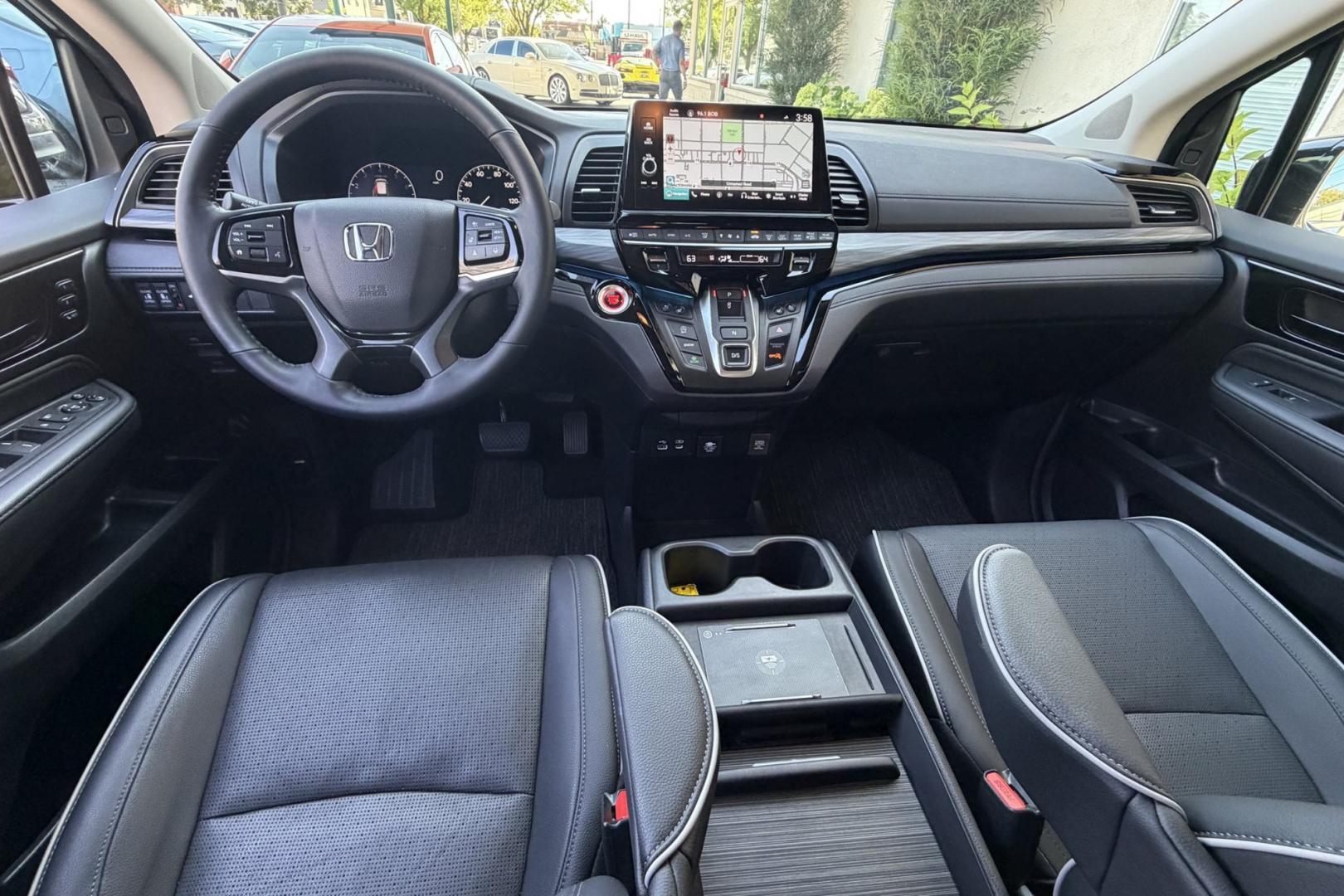 2025 Modern Steel Metallic /Gray Honda Odyssey Elite (5FNRL6H97SB) with an 3.5L V6 SOHC 24V engine, Automatic 10 Speed transmission, located at 2304 W. Main St., Boise, ID, 83702, (208) 342-7777, 43.622105, -116.218658 - Low Mileage! Highly Optioned Elite Trim! Factory Entertainment System!- Photo#25
