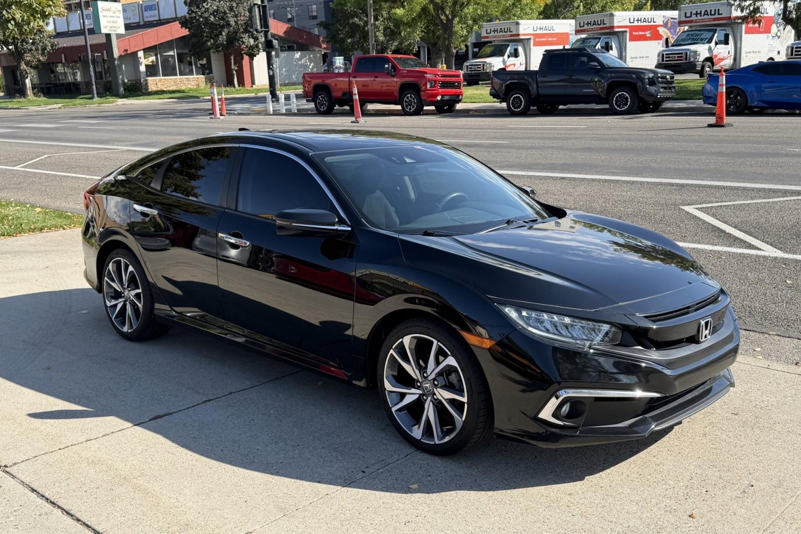 2019 Crystal Black Pearl /Black Honda Civic Touring (JHMFC1F99KX) with an 4 Cyl 1.5 Liter Turbo engine, Automatic transmission, located at 2304 W. Main St., Boise, ID, 83702, (208) 342-7777, 43.622105, -116.218658 - Highly Optioned! Clean Civic Touring!- Photo#2