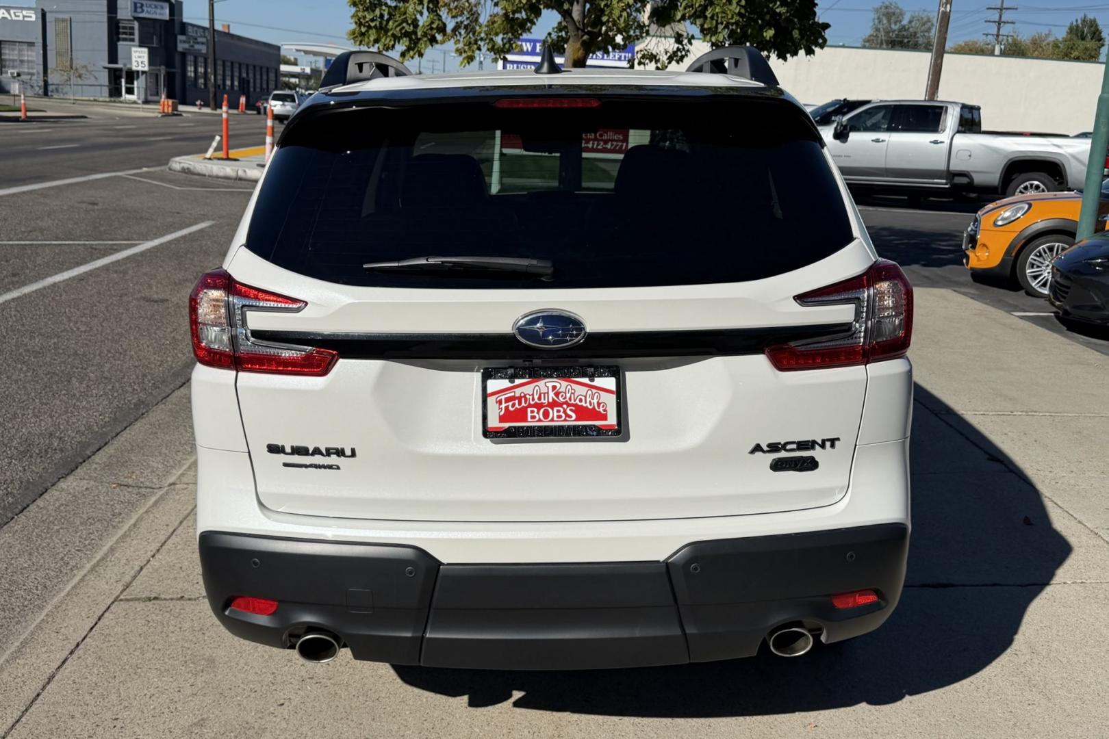 2025 Crystal White Pearl /Black Subaru Ascent Onyx Touring Edition (4S4WMAWD9S3) with an H4 2.4 Liter Turbo engine, Automatic transmission, located at 2304 W. Main St., Boise, ID, 83702, (208) 342-7777, 43.622105, -116.218658 - Remaining Factory Warranty! A Lot Of Safety And Comfort Too!- Photo#1