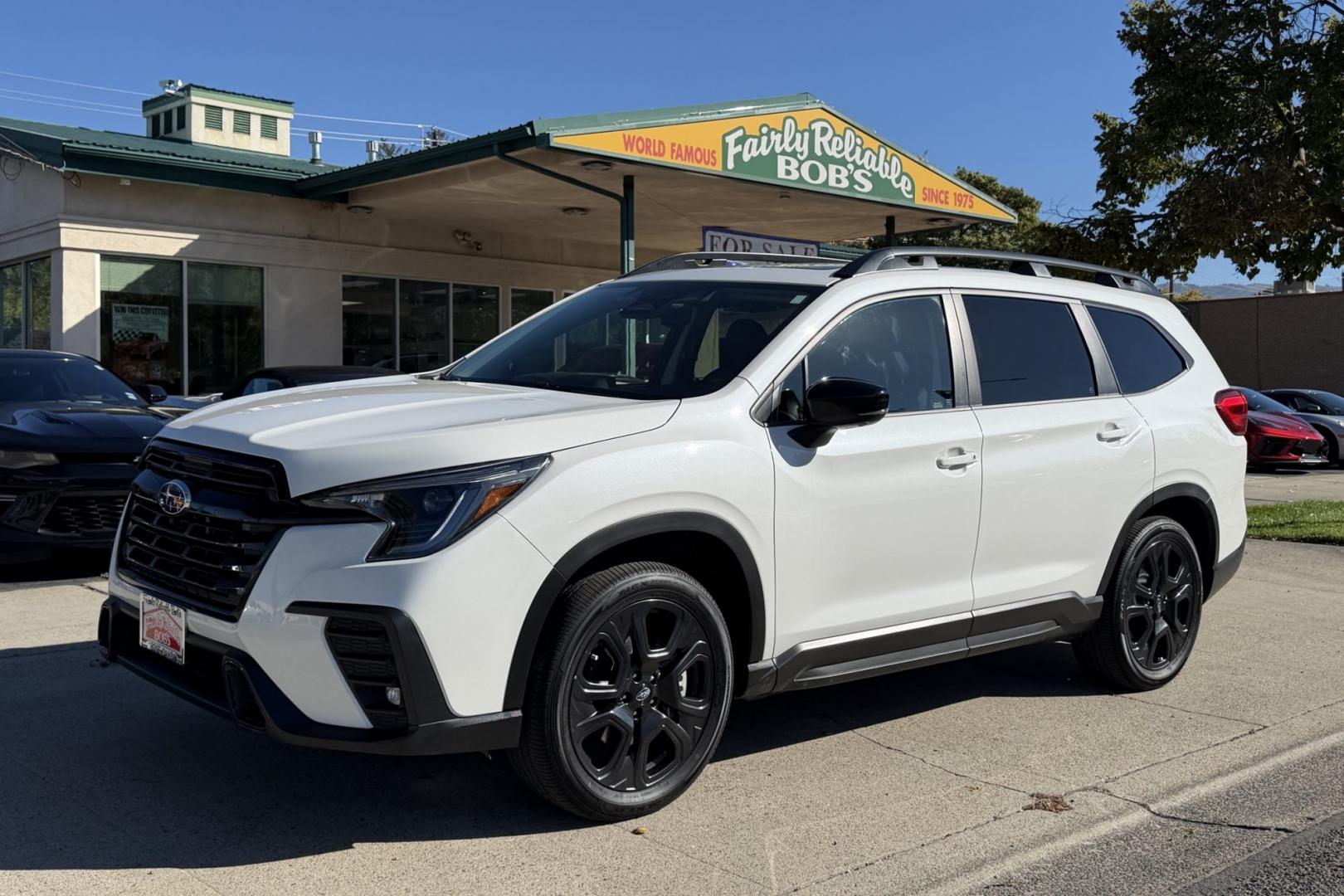 2025 Crystal White Pearl /Black Subaru Ascent Onyx Touring Edition (4S4WMAWD9S3) with an H4 2.4 Liter Turbo engine, Automatic transmission, located at 2304 W. Main St., Boise, ID, 83702, (208) 342-7777, 43.622105, -116.218658 - Remaining Factory Warranty! A Lot Of Safety And Comfort Too!- Photo#0
