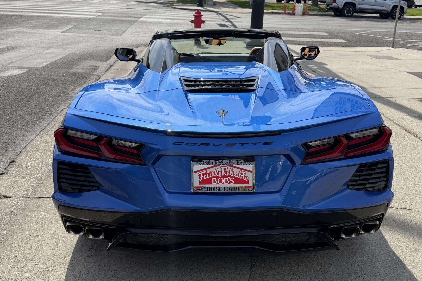 2022 Elkhart Lake Blue Metallic /Natural Dipped Chevrolet Corvette Stingray 2LT (1G1YB3D47N5) with an V8 6.2 Liter engine, Automatic 8 Speed transmission, located at 2304 W. Main St., Boise, ID, 83702, (208) 342-7777, 43.622105, -116.218658 - Nicely Optioned! Elkhart Lake Blue Metallic C8 Convertible!- Photo#1