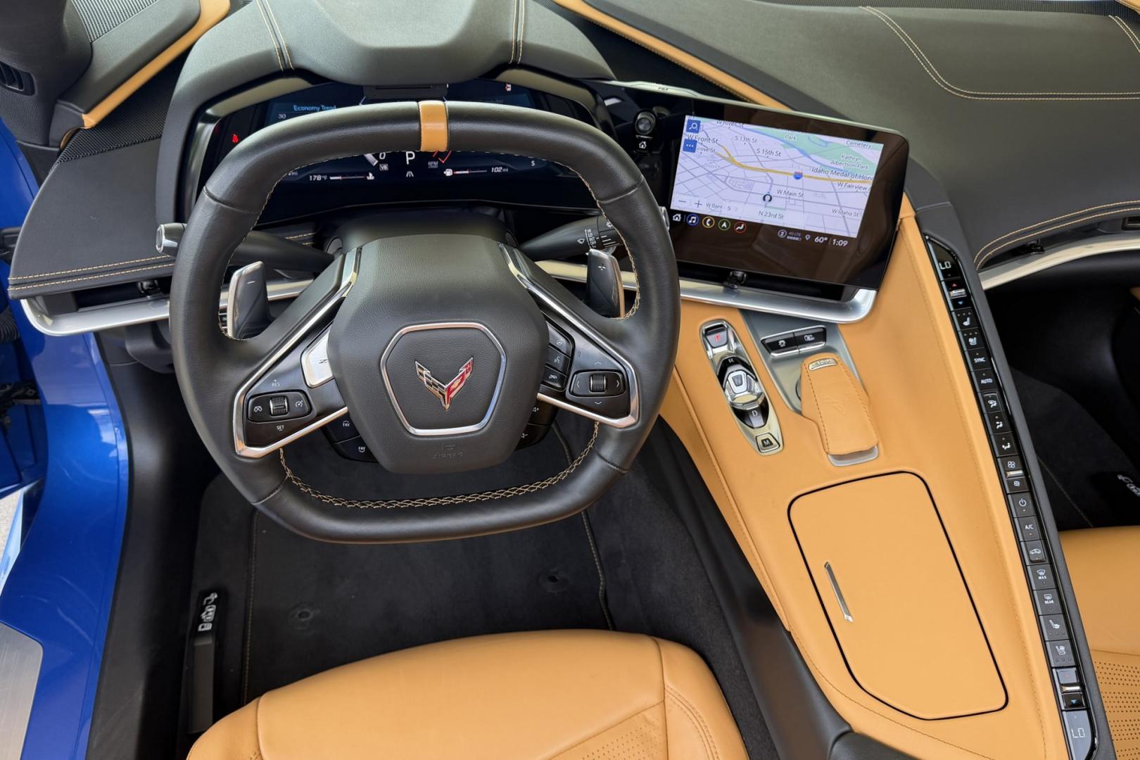 2022 Elkhart Lake Blue Metallic /Natural Dipped Chevrolet Corvette Stingray 2LT (1G1YB3D47N5) with an V8 6.2 Liter engine, Automatic 8 Speed transmission, located at 2304 W. Main St., Boise, ID, 83702, (208) 342-7777, 43.622105, -116.218658 - Nicely Optioned! Elkhart Lake Blue Metallic C8 Convertible!- Photo#8