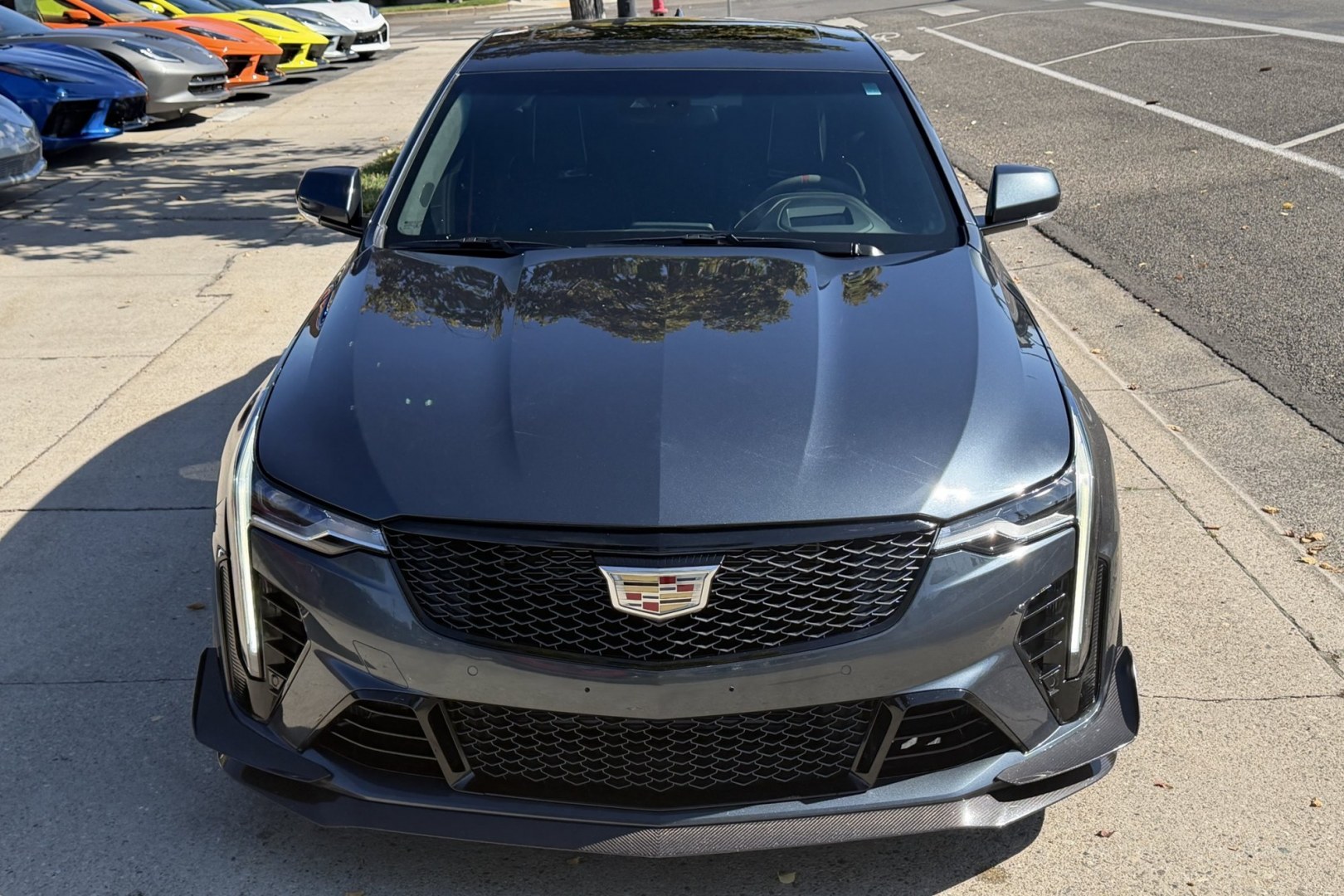 2022 Shadow Metallic /Jet Black Cadillac CT4-V Blackwing (1G6D75RP9N0) with an V6 3.6 Liter Twin Turbo engine, Automatic 10 Speed transmission, located at 2304 W. Main St., Boise, ID, 83702, (208) 342-7777, 43.622105, -116.218658 - Highly Optioned Blackwing! 472 Horsepower Twin Turbo V6! Carbon Fiber Package 1 And 2! Massaging Seats Too!- Photo#3