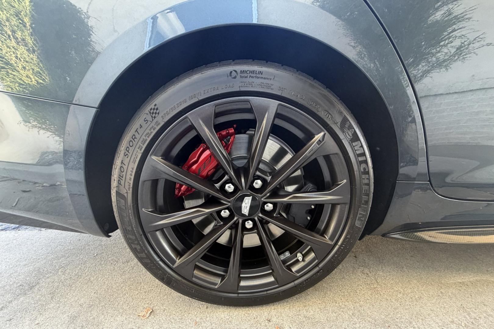 2022 Shadow Metallic /Jet Black Cadillac CT4-V Blackwing (1G6D75RP9N0) with an V6 3.6 Liter Twin Turbo engine, Automatic 10 Speed transmission, located at 2304 W. Main St., Boise, ID, 83702, (208) 342-7777, 43.622105, -116.218658 - Highly Optioned Blackwing! 472 Horsepower Twin Turbo V6! Carbon Fiber Package 1 And 2! Massaging Seats Too!- Photo#26