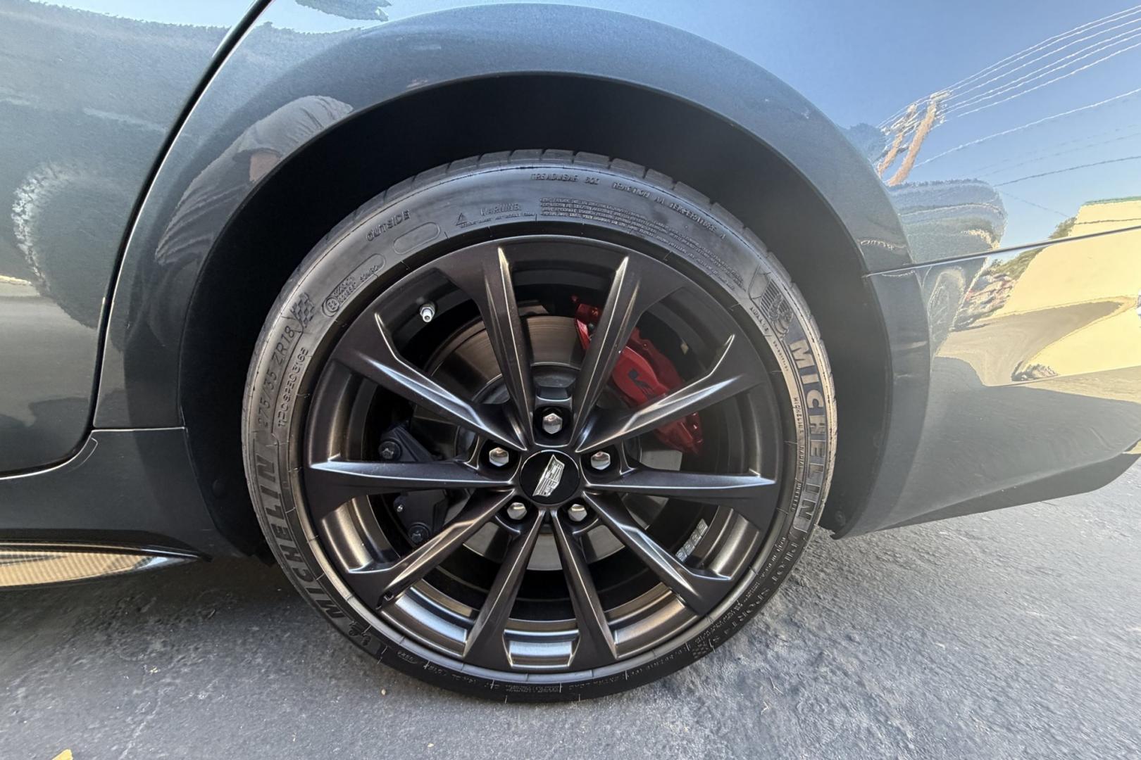 2022 Shadow Metallic /Jet Black Cadillac CT4-V Blackwing (1G6D75RP9N0) with an V6 3.6 Liter Twin Turbo engine, Automatic 10 Speed transmission, located at 2304 W. Main St., Boise, ID, 83702, (208) 342-7777, 43.622105, -116.218658 - Highly Optioned Blackwing! 472 Horsepower Twin Turbo V6! Carbon Fiber Package 1 And 2! Massaging Seats Too!- Photo#25