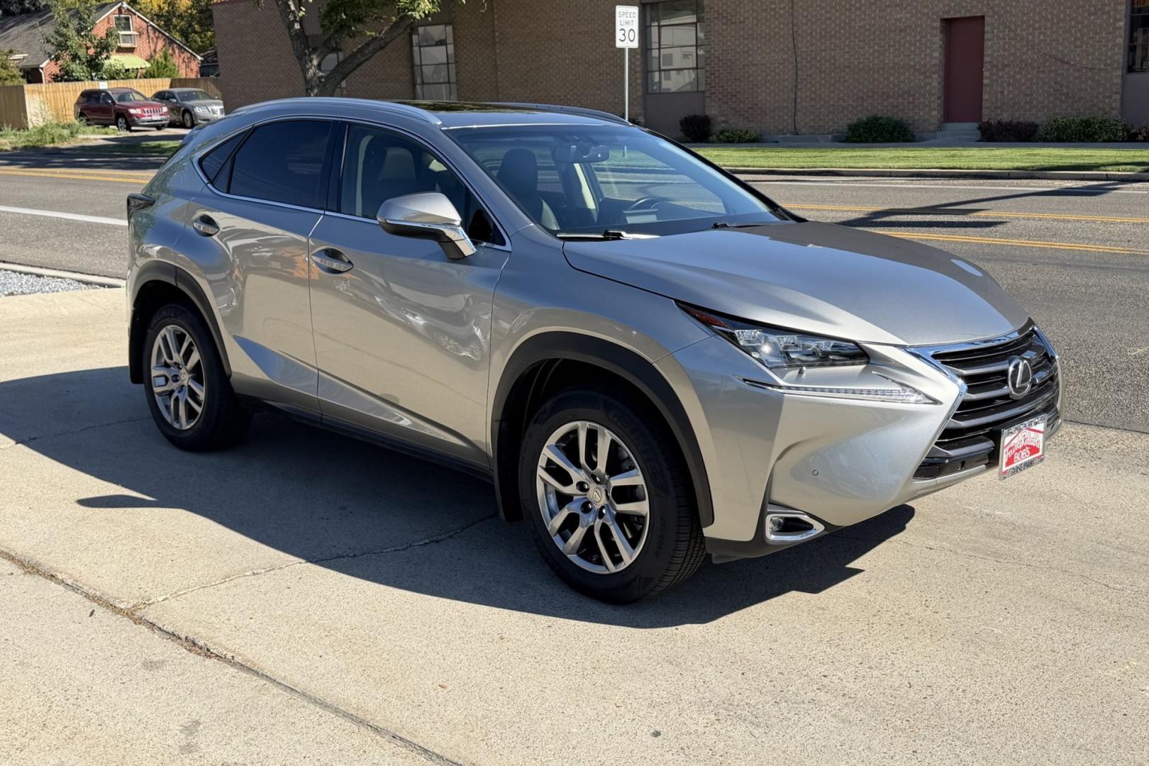 2017 Atomic Silver /Black Lexus NX 200t Luxury (JTJBARBZ7H2) with an 4 Cyl 2.0 Liter Turbo engine, Automatic 6 Speed transmission, located at 2304 W. Main St., Boise, ID, 83702, (208) 342-7777, 43.622105, -116.218658 - Well Optioned! New Tires! Ready To Go!- Photo#2
