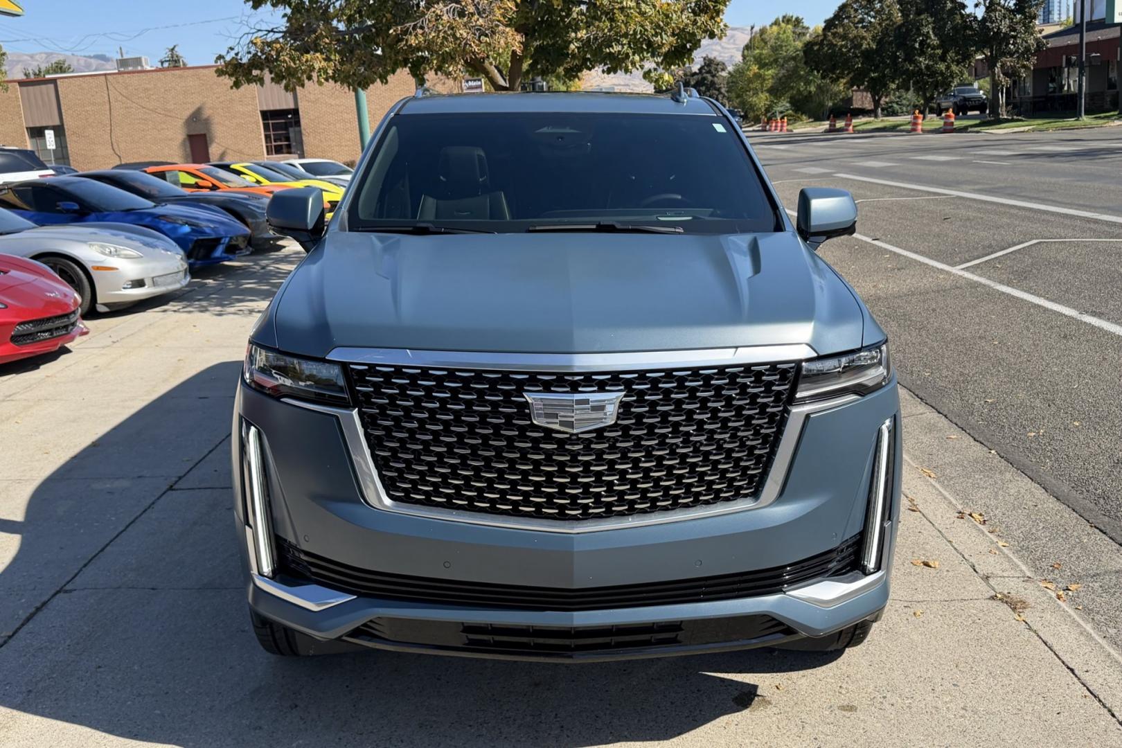 2023 Mat Green /Black Cadillac Escalade ESV Premium Luxury (1GYS4LKL5PR) with an 6.2L V8 OHV 16V FFV engine, Automatic 10 Speed transmission, located at 2304 W. Main St., Boise, ID, 83702, (208) 342-7777, 43.622105, -116.218658 - New Tires! Highly Optioned And Comfortable!- Photo#3