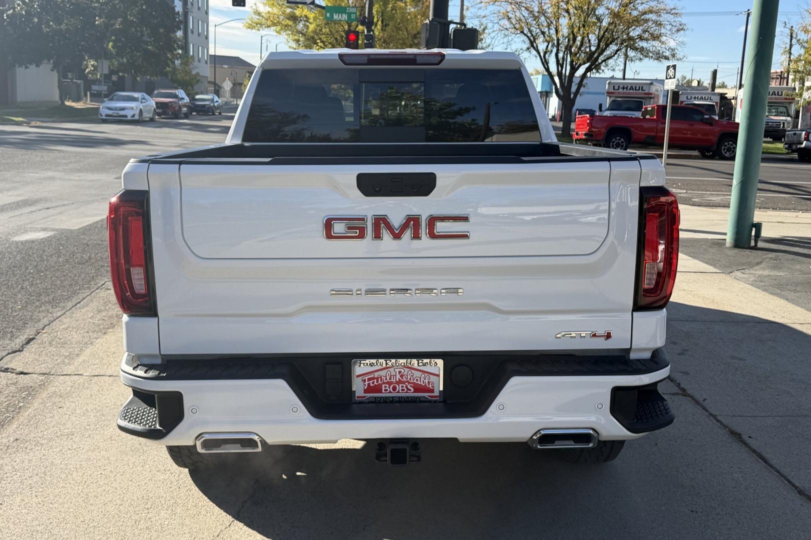 2025 Summit White /Black GMC Sierra 1500 AT4 (1GTUUEE85SZ) with an 6 Cyl 3.0 Liter Duramax Turbo Diesel engine, Automatic 10 Speed transmission, located at 2304 W. Main St., Boise, ID, 83702, (208) 342-7777, 43.622105, -116.218658 - New Tires! Remaining Factory Warranty! Nice Ride!- Photo#1