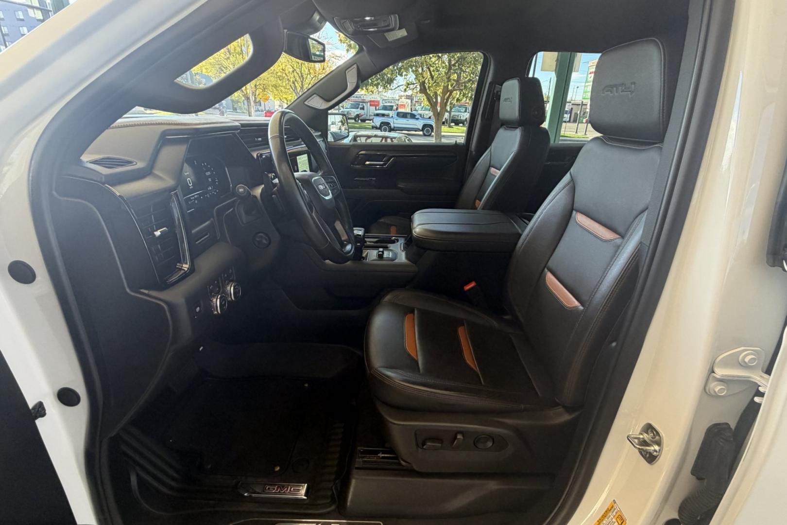 2025 Summit White /Black GMC Sierra 1500 AT4 (1GTUUEE85SZ) with an 6 Cyl 3.0 Liter Duramax Turbo Diesel engine, Automatic 10 Speed transmission, located at 2304 W. Main St., Boise, ID, 83702, (208) 342-7777, 43.622105, -116.218658 - New Tires! Remaining Factory Warranty! Nice Ride!- Photo#15