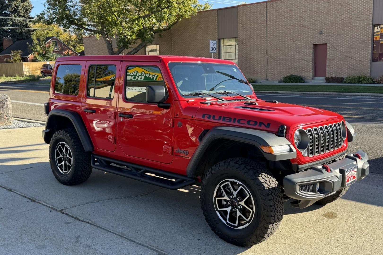2025 Firecracker Red /Black Jeep Wrangler Unlimited Rubicon (1C4PJXFN5SW) with an 4 Cyl 2.0 Liter Turbo engine, Automatic 8 Speed transmission, located at 2304 W. Main St., Boise, ID, 83702, (208) 342-7777, 43.622105, -116.218658 - Rubicon With Hard Top! Ready For Adventure!- Photo#1