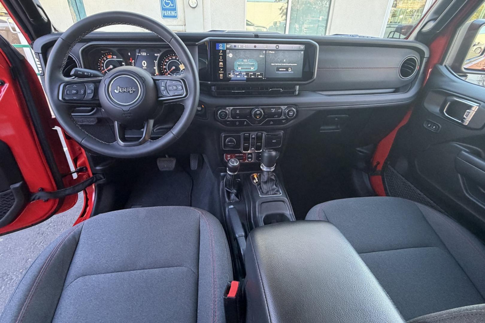 2025 Firecracker Red /Black Jeep Wrangler Unlimited Rubicon (1C4PJXFN5SW) with an 4 Cyl 2.0 Liter Turbo engine, Automatic 8 Speed transmission, located at 2304 W. Main St., Boise, ID, 83702, (208) 342-7777, 43.622105, -116.218658 - Rubicon With Hard Top! Ready For Adventure!- Photo#17