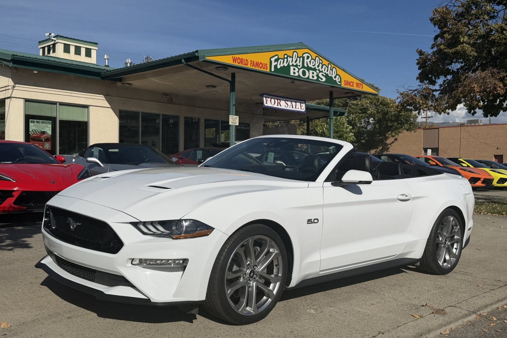 2023 Oxford White /Ebony Leather Ford Mustang GT Premium (1FATP8FF7P5) with an V8 5.0 Liter engine, Automatic 10 Speed transmission, located at 2304 W. Main St., Boise, ID, 83702, (208) 342-7777, 43.622105, -116.218658 - Stunning, Low Mileage GT Premium! Only 4,600 Miles!- Photo#0