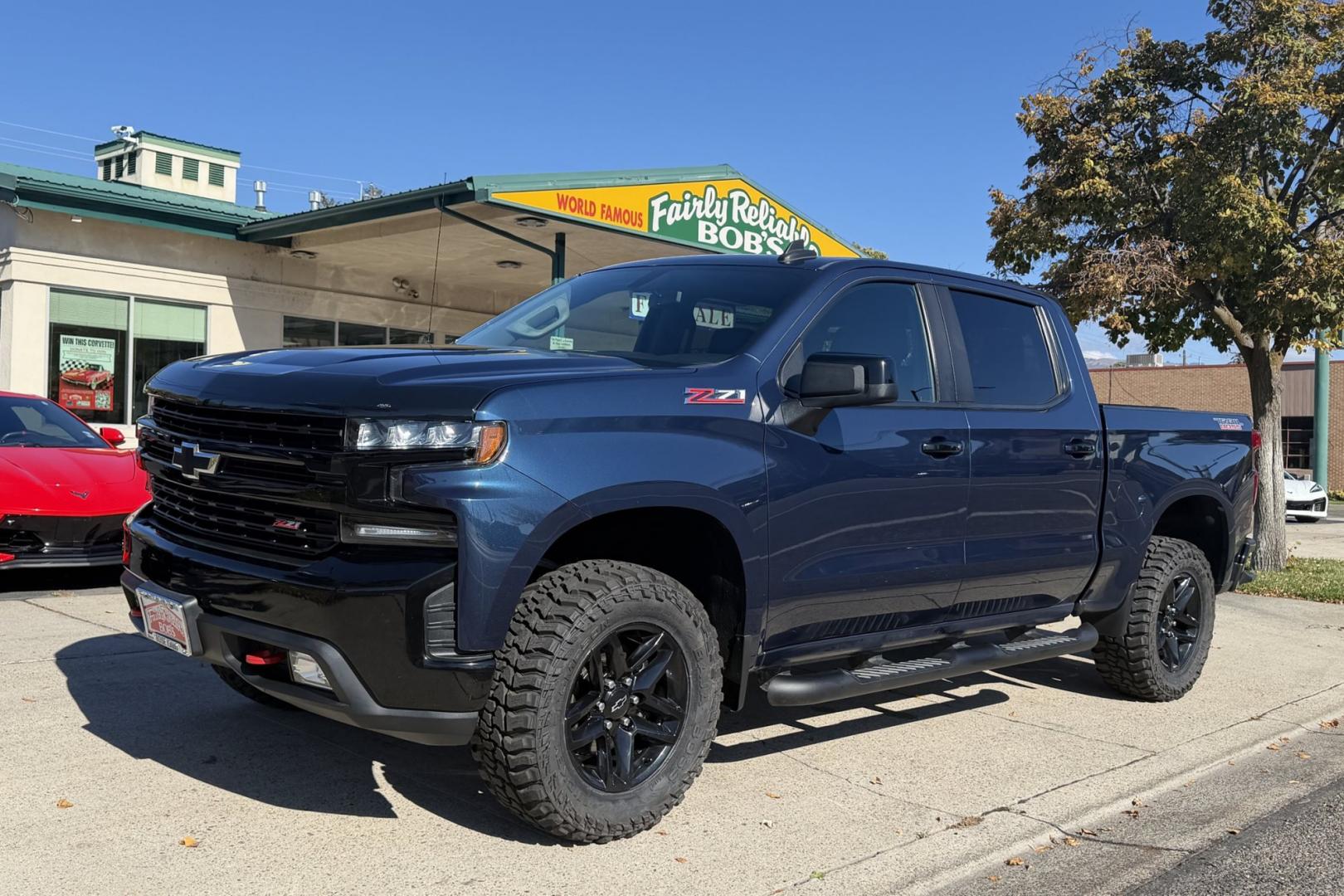 2019 Northsky Blue Metallic /Jet Black Chevrolet Silverado 1500 LT Z/71 Trail Boss (1GCPYFED6KZ) with an V8 5.3 Liter engine, Automatic 6 Speed transmission, located at 2304 W. Main St., Boise, ID, 83702, (208) 342-7777, 43.622105, -116.218658 - New Tires! Well Cared For And Clean!- Photo#0