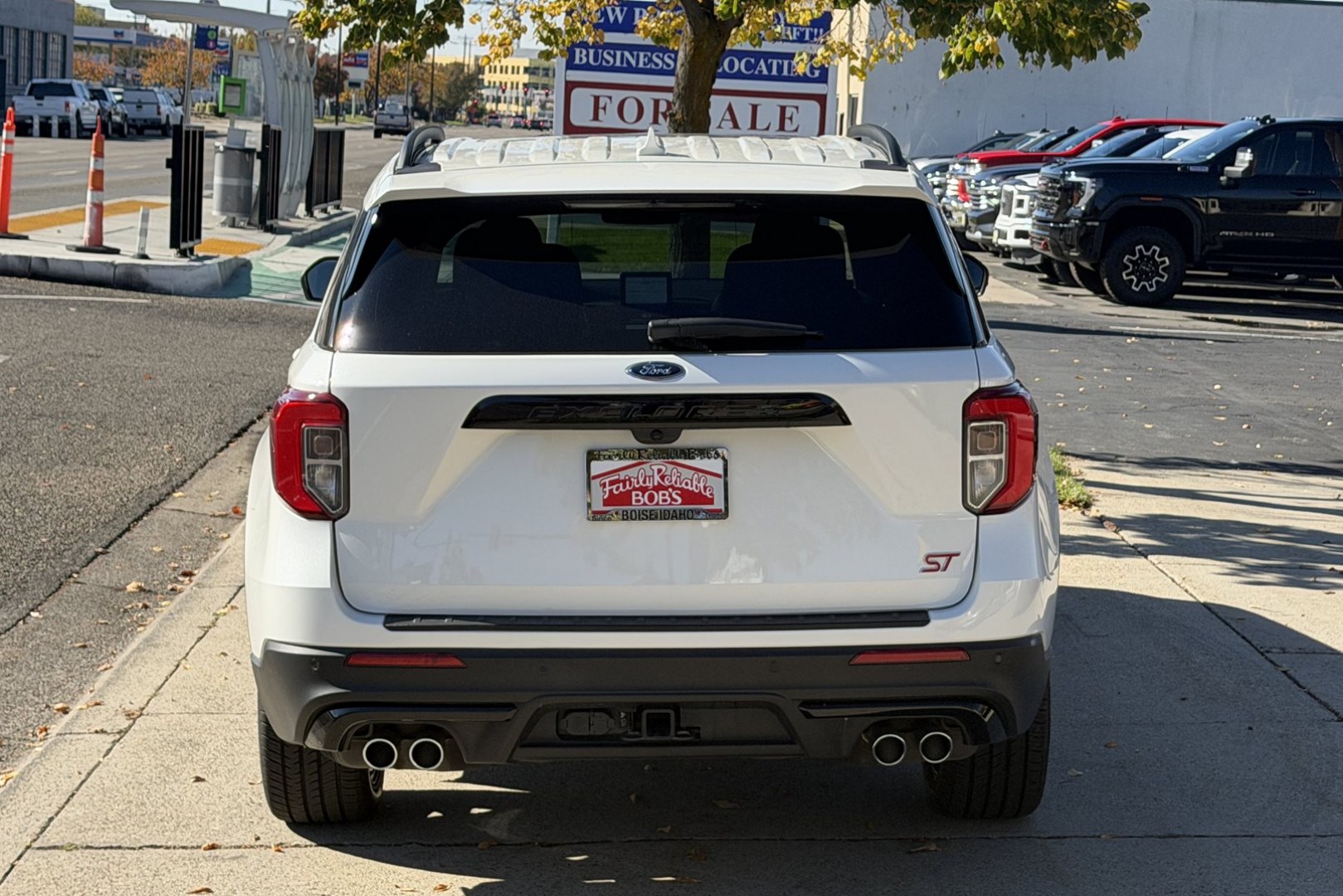 2023 Star White Metallic /Ebony Ford Explorer ST (1FM5K8GC9PG) with an V6 3.0 Liter Twin Turbo engine, Automatic 10 Speed transmission, located at 2304 W. Main St., Boise, ID, 83702, (208) 342-7777, 43.622105, -116.218658 - Highly Optioned! New Tires! Ready To Go! Power 3rd Row Seating!- Photo#1