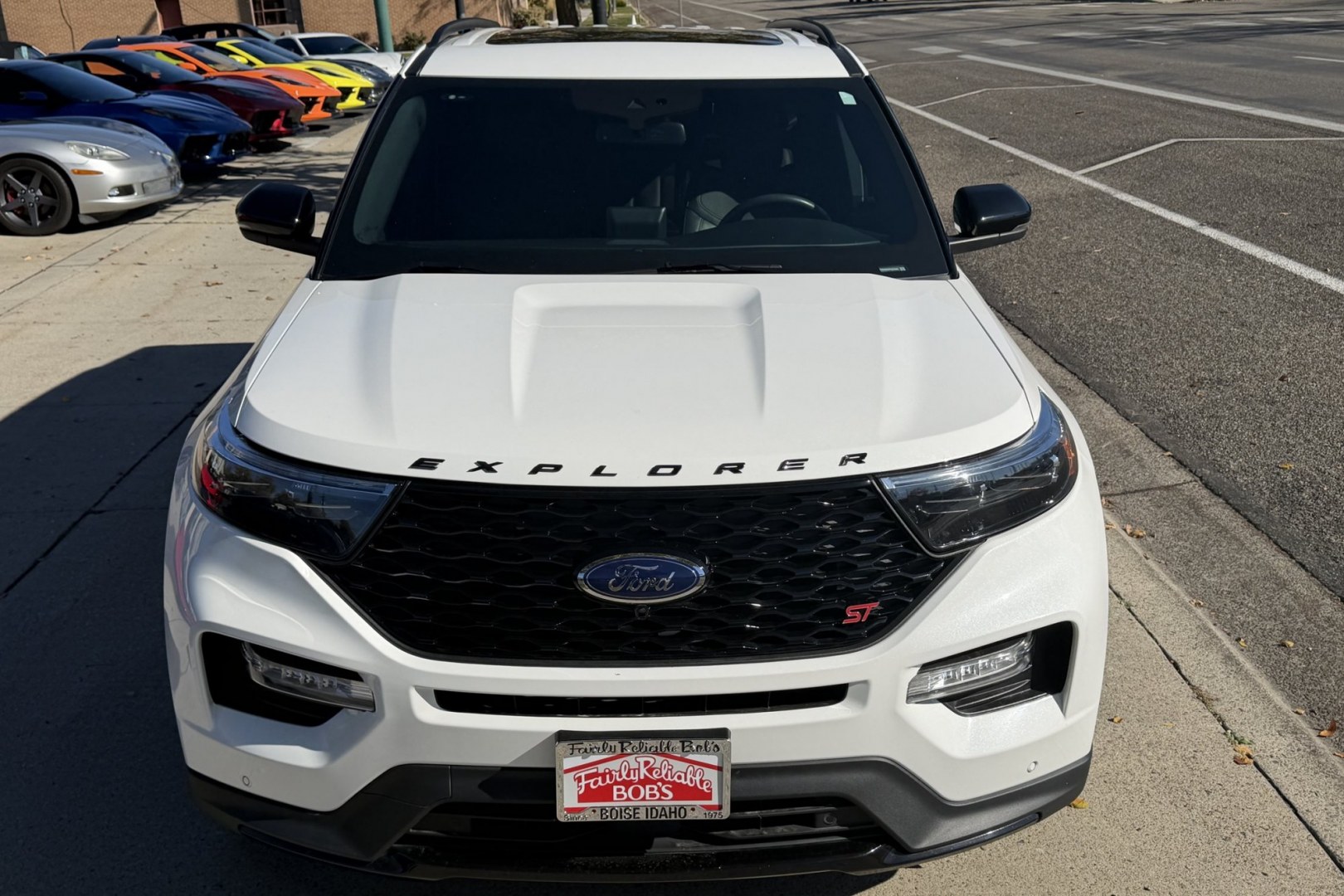 2023 Star White Metallic /Ebony Ford Explorer ST (1FM5K8GC9PG) with an V6 3.0 Liter Twin Turbo engine, Automatic 10 Speed transmission, located at 2304 W. Main St., Boise, ID, 83702, (208) 342-7777, 43.622105, -116.218658 - Highly Optioned! New Tires! Ready To Go! Power 3rd Row Seating!- Photo#3