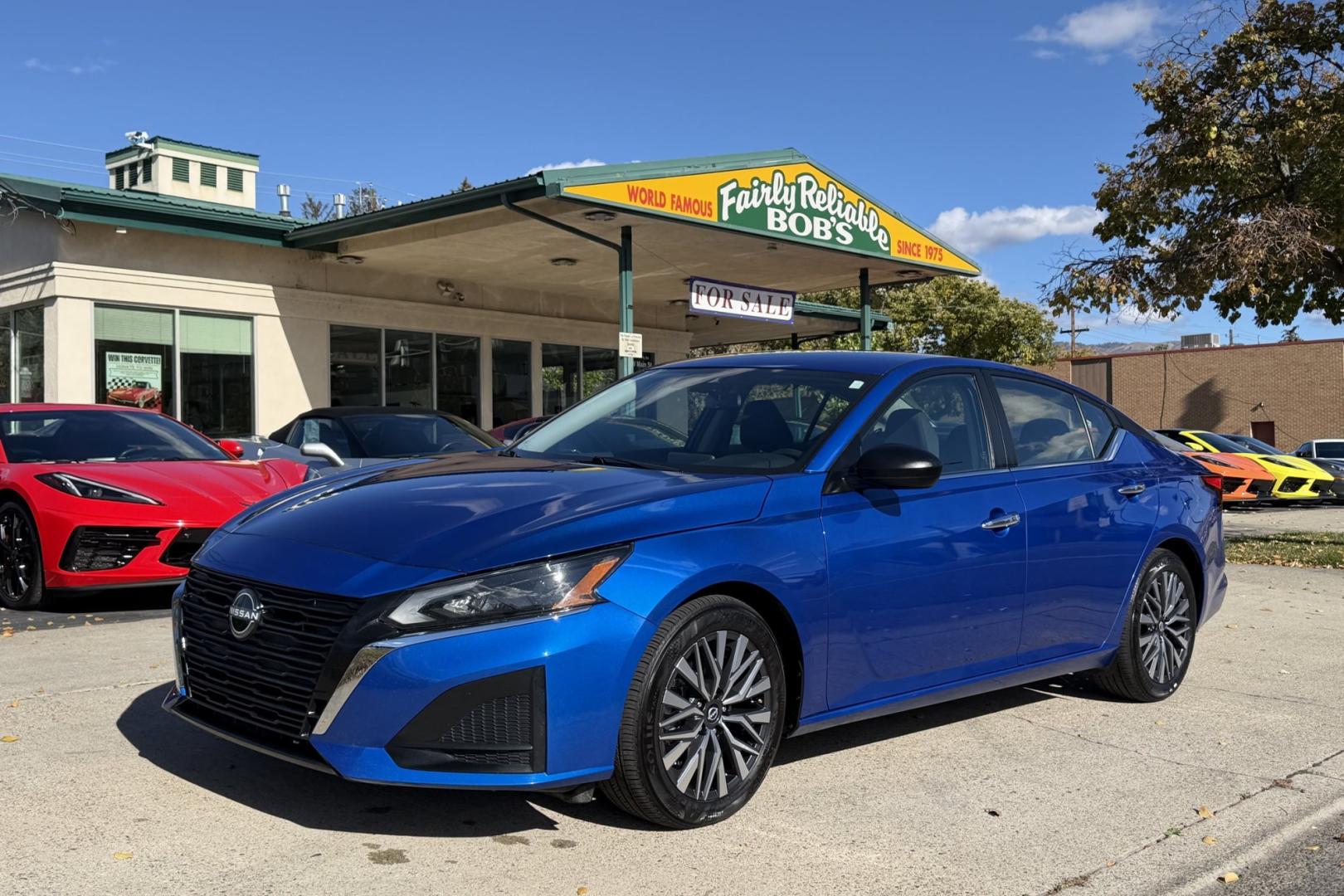 2025 Bluestone Pearl /Black Nissan Altima SV (1N4BL4DV8SN) with an 4 Cyl 2.5 Liter engine, Automatic transmission, located at 2304 W. Main St., Boise, ID, 83702, (208) 342-7777, 43.622105, -116.218658 - Remaining Factory Warranty! Loaded With Safety Features Too!- Photo#0