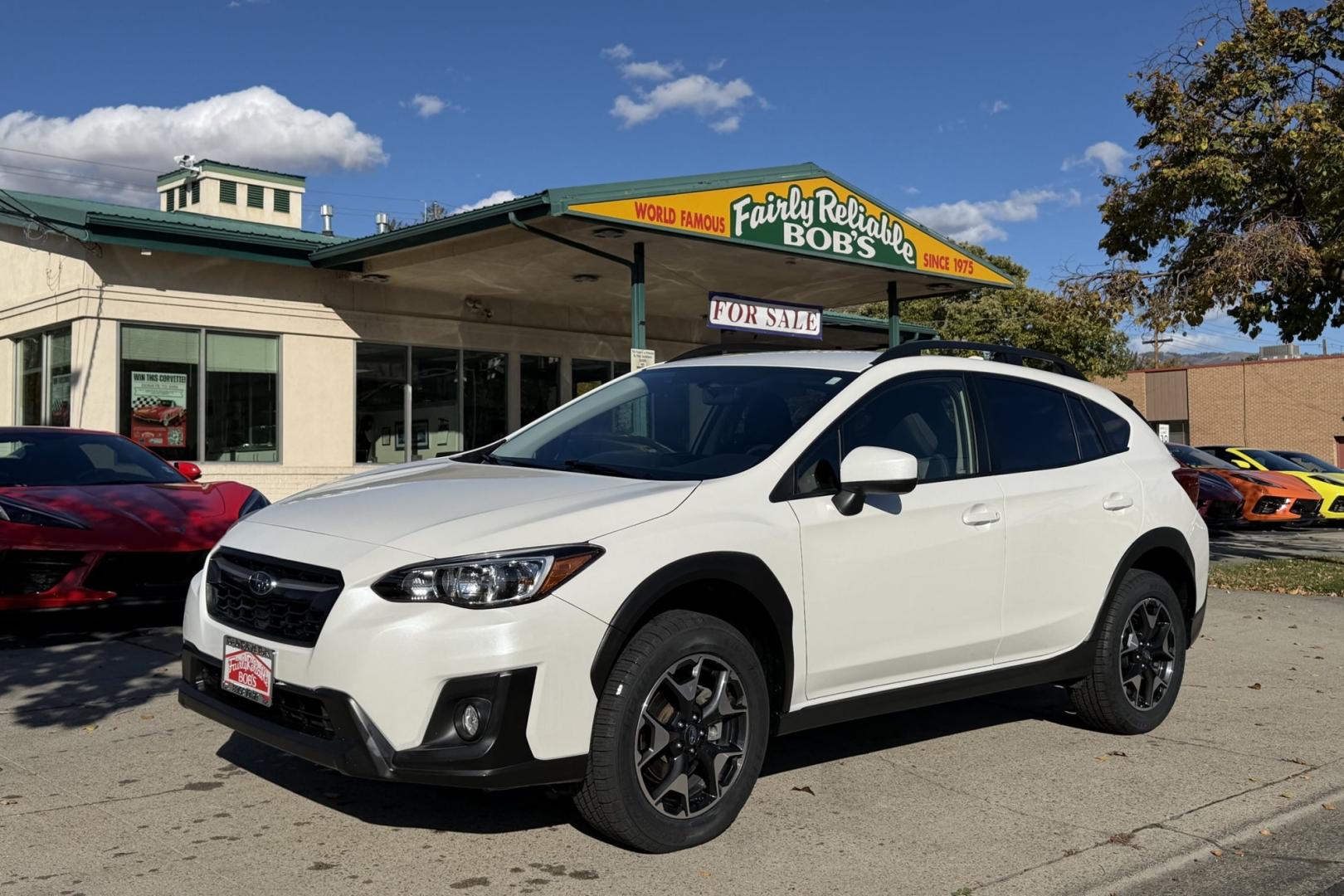 2019 White /Black Subaru Crosstrek Premium (JF2GTACC5KG) with an H4 2.0 Liter engine, 6 Speed transmission, located at 2304 W. Main St., Boise, ID, 83702, (208) 342-7777, 43.622105, -116.218658 - Manual Transmission Crosstrek With Only 19K Miles! New Tires Too!- Photo#0